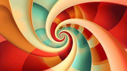 Obraz premium Abstract spiral designs Spiral abstract patterns in festive colors with a clear space for text, perfect for dynamic and visually appealing holiday greetings