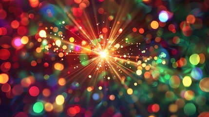 Abstract light flares Light flare effects in Christmas colors with a blank central space for text, ideal for elegant and visually striking holiday greetings