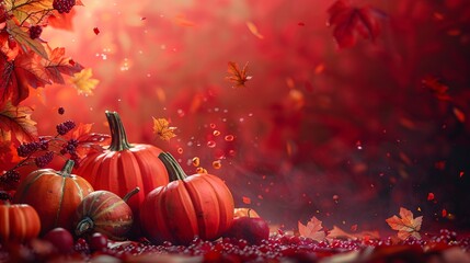 Holiday dinner setting for Thanksgiving feast.