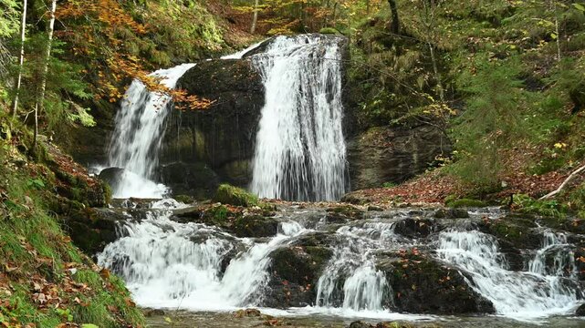 Cascading waterfalls in an autumn forest, Josefsthaler Wasserf&auml;lle