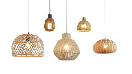 Collection of Decorative Hanging Lamps Set Against a White Background Generative AI