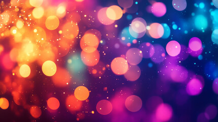 Fototapeta premium Colorful abstract bokeh lights on vibrant gradient background