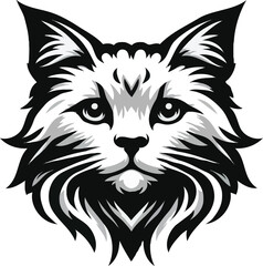 cat head silhouette vector 