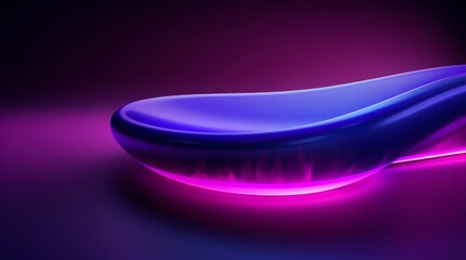 3d illustration of a glowing blue shape on a dark background with a pink reflection, perfect for a wallpaper