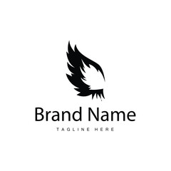 Fototapeta premium Wing Logo Design, Vector Eagle Falcon Wings, Beauty Flying Bird, Illustration Symbol