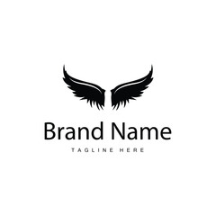 Obraz premium Wing Logo Design, Vector Eagle Falcon Wings, Beauty Flying Bird, Illustration Symbol