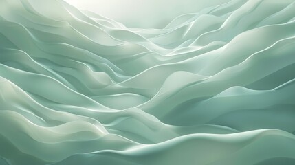 Obraz premium Abstract green wallpaper background with smooth lines and waves flowing in the wind