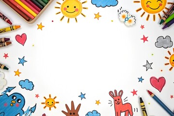 Fototapeta premium colorful hand-drawn playful animal illustrations