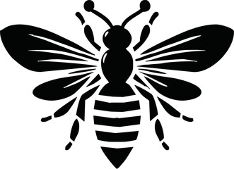 Honey Bee icon. Cartoon flying bee. Insect flying character. Vector isolated on white background.