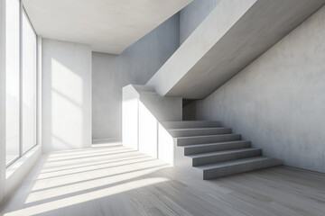 Obraz premium Modern Weiss Apartment Interior with Panoramic Views and Sleek Urban Living Design