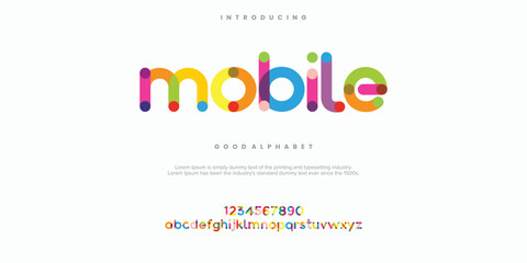 Mobile abstract minimal modern alphabet fonts. Typography technology vector illustration © Luke Project