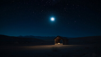 Large star and manger