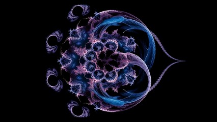 Obraz premium Image of one Digital Fractal on Black Color