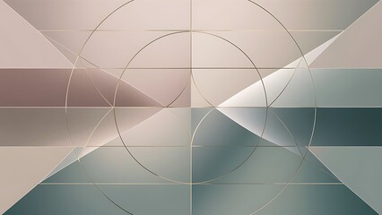 Obraz premium Serene gradient template. Circles and triangles mingle in minimalist perfection. Gentle fusion of forms and hues creates balanced yet captivating backdrop, embodying modern sophistication