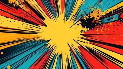 Dynamic explosion of vibrant colors in abstract artwork.