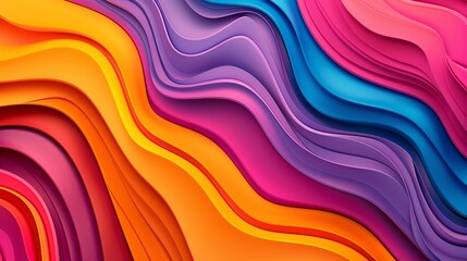 Fototapeta premium Wallpaper A vibrant and modern abstract background featuring colorful wavy shapes
