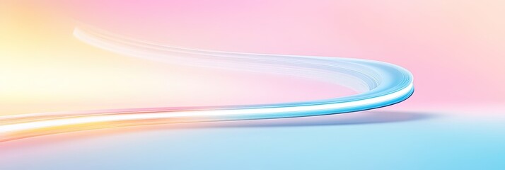 Colorful abstract design with vibrant flowing lines, combining fluid geometry and futuristic technology elements