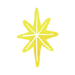 水彩風の八角の星キラキラアイコン2