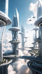 Ultra-Modern City with Futuristic Architecture