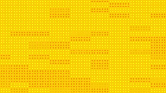 yellow halftone dotted textured abstract background, dots and grid loop animation motion backdrop