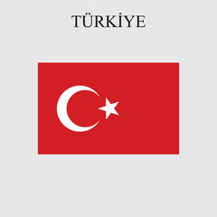 Vector of Turkish Flag. Rectangle