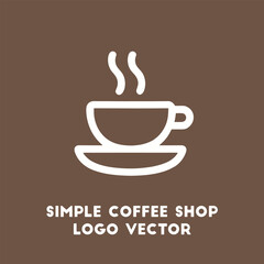 Simple Coffee Shop Logo Design with Cup and Steam