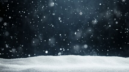 Dark Navy Blue Gradient Textured Background with Silver Dots Resembling Stars, Creating a Starry Night Effect with a Snowy Bottom Border. Perfect for Space-Themed Wallpapers and Festive Celebrations