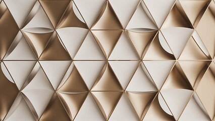 Fototapeta premium Exquisite backdrop marrying modern minimalism with metallic allure. Featuring round triangles, it exudes geometric sophistication and understated charm for wallpaper, banner, background, landing page