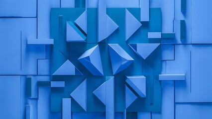 Obraz premium Square blue geometrical abstract background