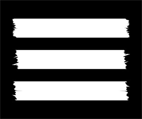 set of torn paper isolated on black background