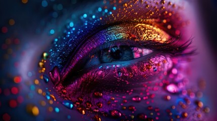 Fototapeta premium Portrait Photography, vibrant colors, studio setting, close-up, detailed