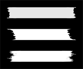 Set of Torn Paper isolated on Black Background