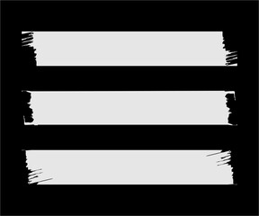 Set of Torn Paper isolated on Black Background