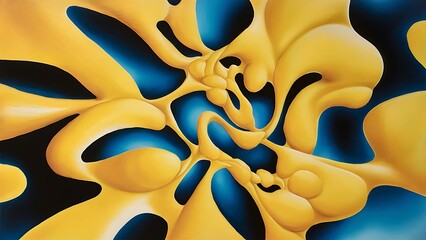 blue and yellow abstract