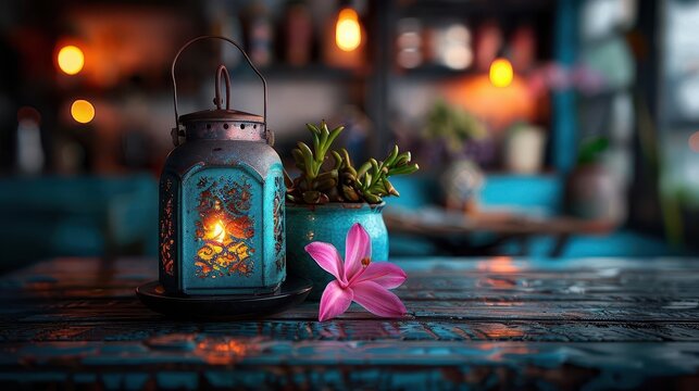 Vintage Style, vibrant colors, nostalgic items, indoor setting, inviting