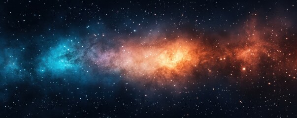 Naklejka premium Vibrant star-filled galaxy with colorful nebula in space