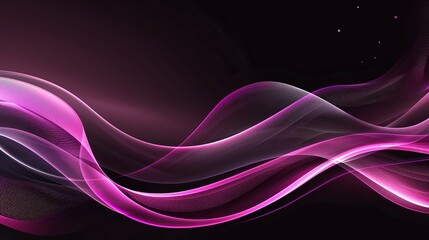 Wallpaper Abstract pink waves are flowing on dark background