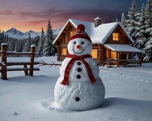 Obraz premium snowman on the snow