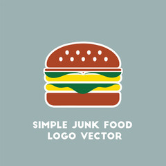 Simple, Flat Illustration of a Hamburger with Text Saying 