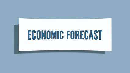 Economic Forecast. A card isolated on blue background.