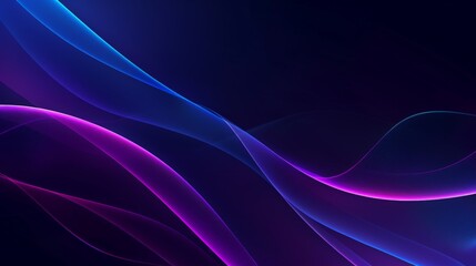 Wallpaper Abstract blue and purple light trails flowing on dark background, suitable for desktop wallpaper or website design