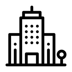 Office tower icon. Building. Vector illustration