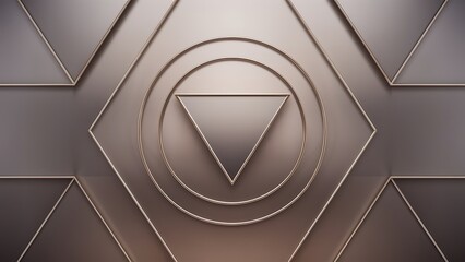 Exquisite backdrop marrying modern minimalism with metallic allure. Featuring round triangles, it exudes geometric sophistication and understated charm for wallpaper, banner, background, landing page