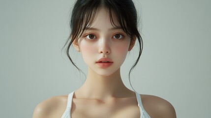 Elegant beauty portrait: minimalist photography for fashion and lifestyle design