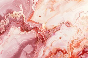 Abstract marble background with red and pink pattern. Liquid marble texture