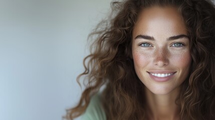 Naklejka premium Natural beauty portrait: spring vibes for fashion and personal care