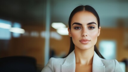 Fototapeta premium Professional business portrait of young woman for corporate branding and marketing