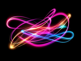 黒背景　ネオン　未来的　フラッシュモーション