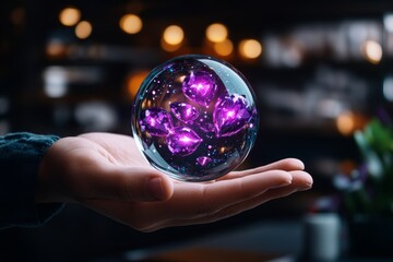 A magical shopping portal opening for Cyber Monday, where customers can reach into a digital realm filled with floating deals, discounts shimmering in the air