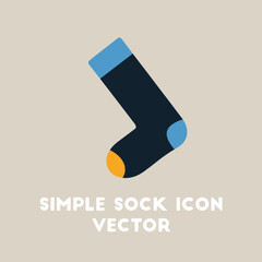 Simple Icon of a Blue, Yellow, and Black Sock